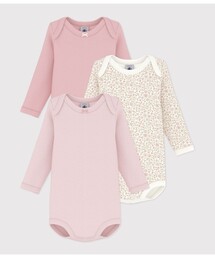 PETIT BATEAU | プリント長袖USボディ3枚組(ロンパース)