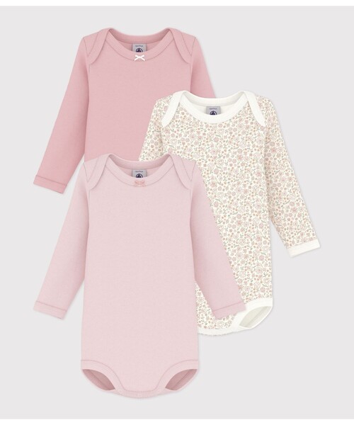 PETIT BATEAU(プチバトー)の「プリント長袖USボディ3枚組(ロンパース・キッズ・その他1・24MONTH/18MONTH/12MONTH/6MONTH)」の1枚目の写真