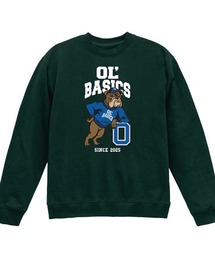 Ol' Basics(オール・ベーシックス) トレーナー メンズ レディース ユニセックス スウェット ブルドッグイラスト ロゴ プリント スウェットシャツ スエット プルオーバー トップス アメカジ