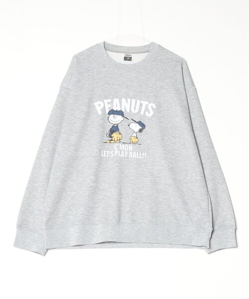 PEANUTS（ピーナッツ）の「ピーナッツ PEANUTS アイヒート 裏毛スウェットシャツ（スウェット・メンズ・グレー/ネイビー・M/S/L/LL/3L）」の2枚目の写真