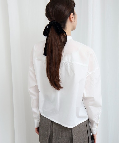 fig London(フィグロンドン)の「ribbon shirt(シャツ/ブラウス・レディース・ネイビー/ベージュ/ホワイト・FREE)」の22枚目の写真