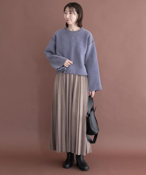 ITEMS URBANRESEARCH(アイテムズ アーバンリサーチ)の「フェイクスエードプリーツスカート(スカート・レディース・ブラック/ライトベージュ/モカ・FREE)」の15枚目の写真