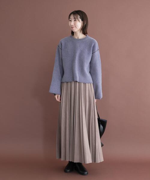 ITEMS URBANRESEARCH(アイテムズ アーバンリサーチ)の「フェイクスエードプリーツスカート(スカート・レディース・ブラック/ライトベージュ/モカ・FREE)」の16枚目の写真