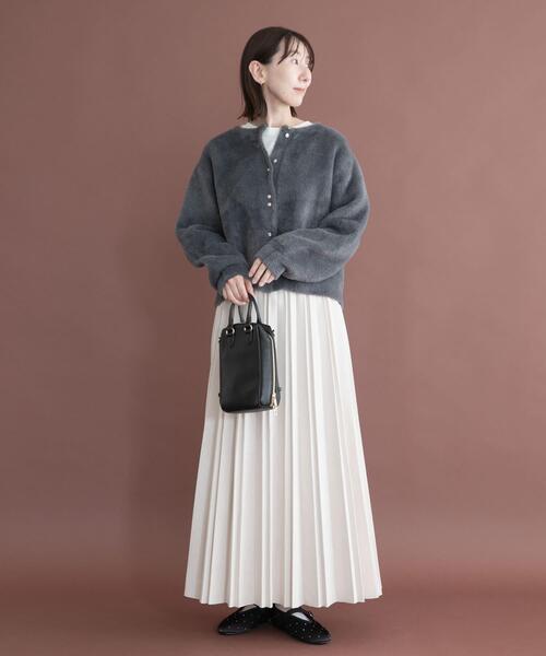 ITEMS URBANRESEARCH(アイテムズ アーバンリサーチ)の「フェイクスエードプリーツスカート(スカート・レディース・ブラック/ライトベージュ/モカ・FREE)」の10枚目の写真