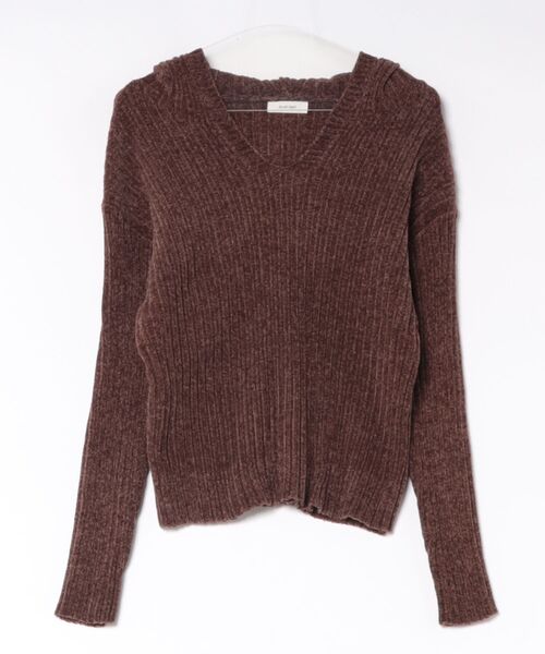 Knuth Marf(クヌースマーフ)の「Knuth Marf rib hoodie boucle knit(ニット/セーター・レディース・ブラウン・FREE)」の3枚目の写真