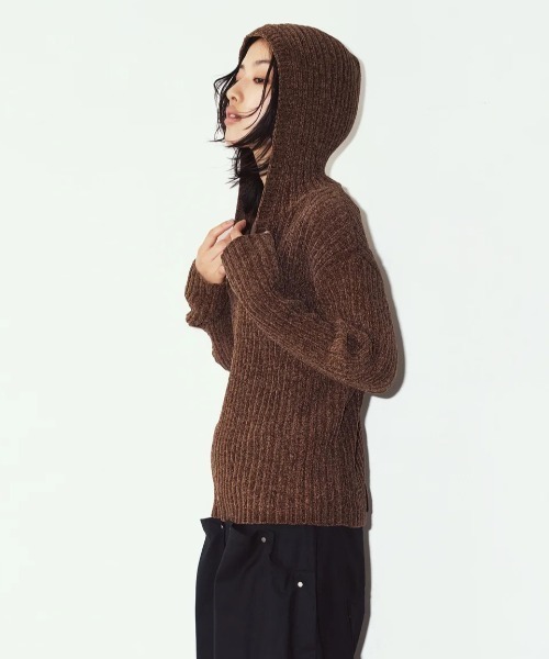 Knuth Marf(クヌースマーフ)の「Knuth Marf rib hoodie boucle knit(ニット/セーター・レディース・ブラウン・FREE)」の8枚目の写真
