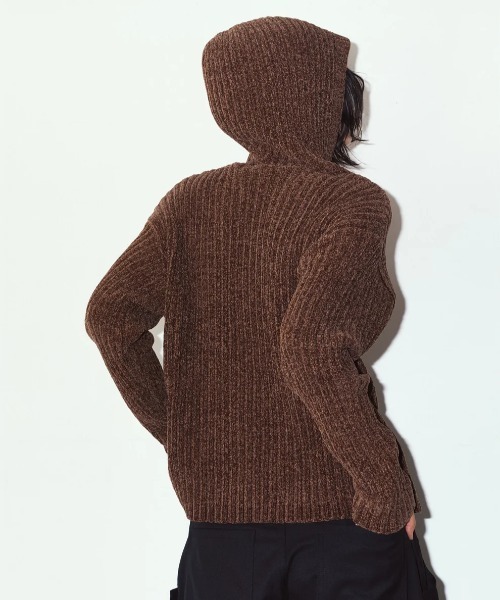 Knuth Marf(クヌースマーフ)の「Knuth Marf rib hoodie boucle knit(ニット/セーター・レディース・ブラウン・FREE)」の7枚目の写真
