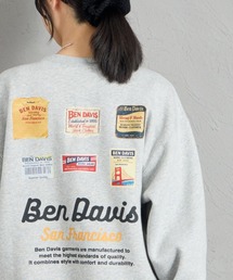 【WEB限定】[BEN DAVIS/ベンデイビス] LABELS バックプリント 裏起毛クルーネックスウェット