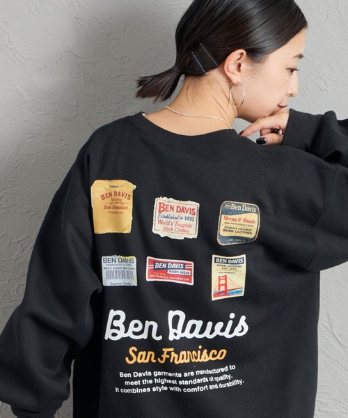 【WEB限定】LABELS 後背印花 內刷毛圓領衛衣