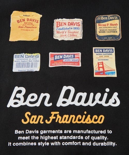 BEN DAVIS（ベンデイビス）の「【WEB限定】[BEN DAVIS/ベンデイビス] LABELS バックプリント 裏起毛クルーネックスウェット（スウェット・レディース・ブラック/グレー・M/L/XL）」の7枚目の写真