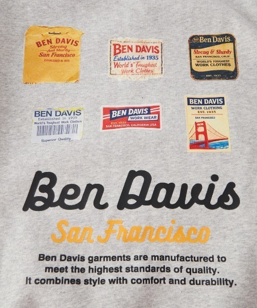 BEN DAVIS（ベンデイビス）の「【WEB限定】[BEN DAVIS/ベンデイビス] LABELS バックプリント 裏起毛クルーネックスウェット（スウェット・レディース・ブラック/グレー・M/L/XL）」の5枚目の写真