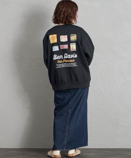 【WEB限定】LABELS 後背印花 內刷毛圓領衛衣