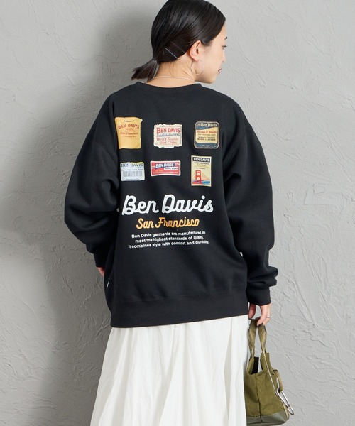 【WEB限定】LABELS 後背印花 內刷毛圓領衛衣