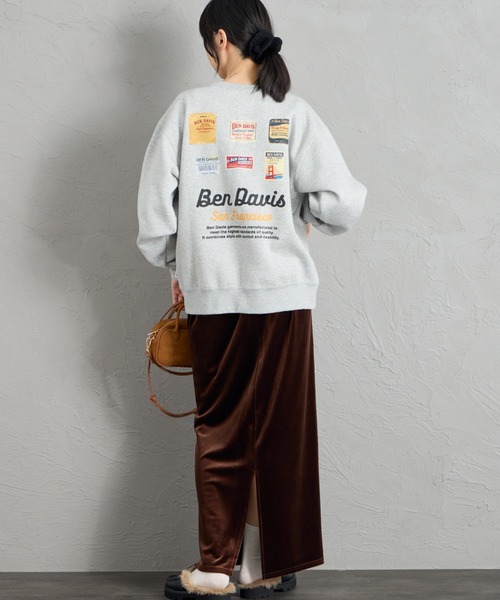 【WEB限定】LABELS 後背印花 內刷毛圓領衛衣