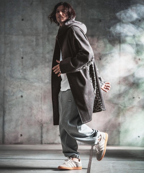 GLIMCLAP(グリムクラップ)の「mj11989-Wool-Blend Flannel × Leopard Side-Panel Hoodie Coat フーディーコート(212-050-gla-cg)(その他アウター・メンズ・グレイッシュベージュ/チャコールグレー/ブラック/ブラウン・L/M/S)」の13枚目の写真