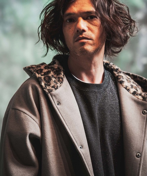 GLIMCLAP(グリムクラップ)の「mj11989-Wool-Blend Flannel × Leopard Side-Panel Hoodie Coat フーディーコート(212-050-gla-cg)(その他アウター・メンズ・グレイッシュベージュ/チャコールグレー/ブラック/ブラウン・L/M/S)」の17枚目の写真