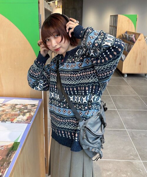 CIAOPANIC(チャオパニック)の「フェアアイルモールニットスキッパーポロ(ニット/セーター・メンズ・ネイビー/ブラウン・MEDIUM/LARGE)」の11枚目の写真