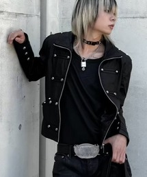 RICH（リッチ）の「【RICH】NAPOLEON WAXED DENIM JACKET / 【リッチ】クロップドナポレオンコーティングデニムジャケット（デニムジャケット）」