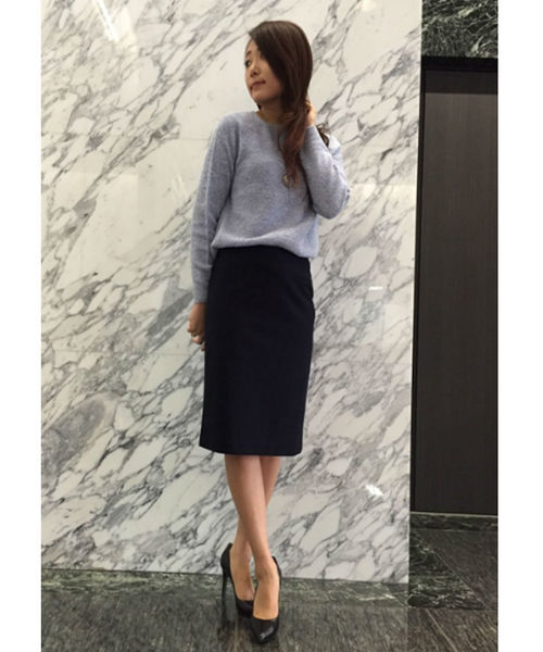 22 OCTOBRE（ヴァンドゥ－オクトーブル）の「カーブヘムホールガーメント（ニット/セーター・レディース・イエロー/ブルー系その他/ブルー・2）」の13枚目の写真