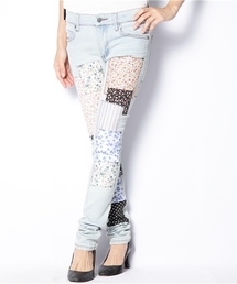 MIDWEST | CHEAP MONDAY　花柄パッチユーズドブルージーンズ(デニムパンツ)