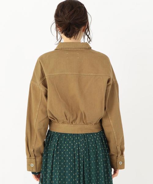 Another Edition（アナザーエディション）の「ショートブルゾン（デニムジャケット・レディース・ベージュ/コバルトブルー・MEDIUM/SMALL）」の3枚目の写真