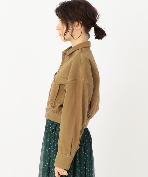 Another Edition（アナザーエディション）の「ショートブルゾン（デニムジャケット・レディース・ベージュ/コバルトブルー・MEDIUM/SMALL）」の4枚目の写真