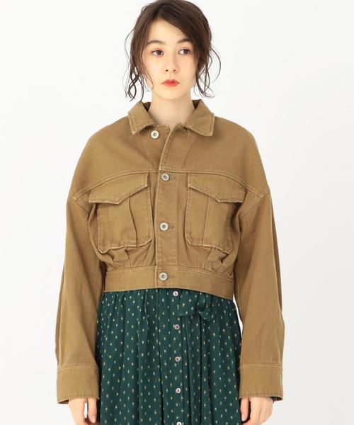 Another Edition（アナザーエディション）の「ショートブルゾン（デニムジャケット・レディース・ベージュ/コバルトブルー・MEDIUM/SMALL）」の19枚目の写真