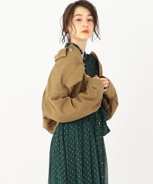 Another Edition（アナザーエディション）の「ショートブルゾン（デニムジャケット・レディース・ベージュ/コバルトブルー・MEDIUM/SMALL）」の13枚目の写真