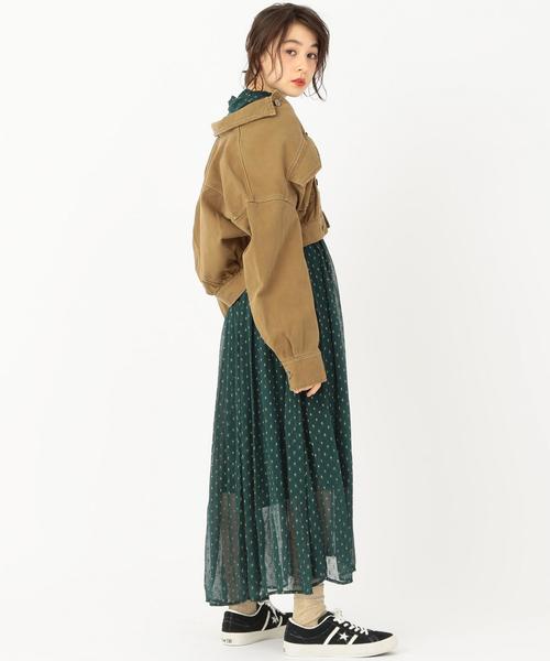 Another Edition（アナザーエディション）の「ショートブルゾン（デニムジャケット・レディース・ベージュ/コバルトブルー・MEDIUM/SMALL）」の14枚目の写真