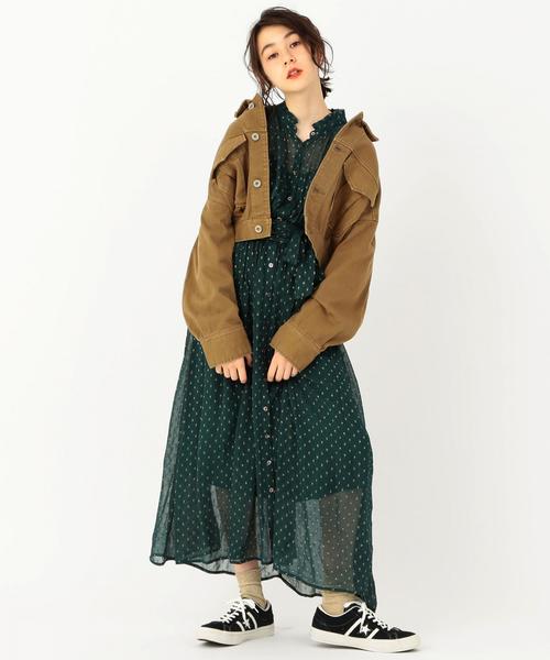 Another Edition（アナザーエディション）の「ショートブルゾン（デニムジャケット・レディース・ベージュ/コバルトブルー・MEDIUM/SMALL）」の16枚目の写真