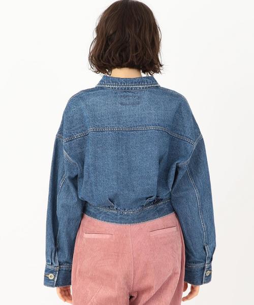 Another Edition（アナザーエディション）の「ショートブルゾン（デニムジャケット・レディース・ベージュ/コバルトブルー・MEDIUM/SMALL）」の17枚目の写真