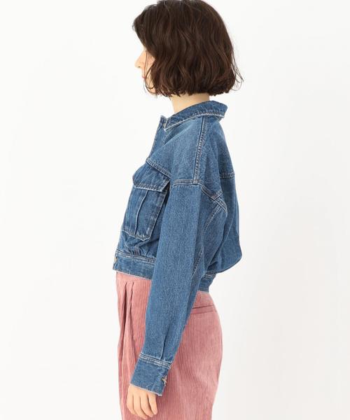 Another Edition（アナザーエディション）の「ショートブルゾン（デニムジャケット・レディース・ベージュ/コバルトブルー・MEDIUM/SMALL）」の18枚目の写真