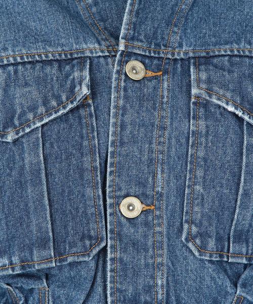 Another Edition（アナザーエディション）の「ショートブルゾン（デニムジャケット・レディース・ベージュ/コバルトブルー・MEDIUM/SMALL）」の9枚目の写真