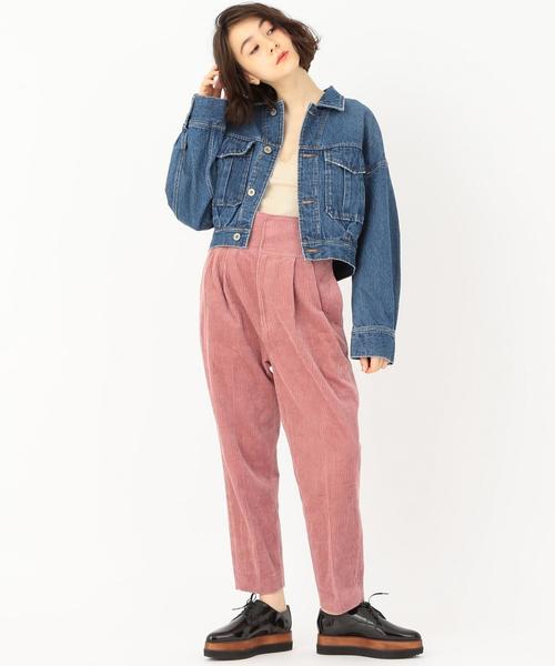 Another Edition（アナザーエディション）の「ショートブルゾン（デニムジャケット・レディース・ベージュ/コバルトブルー・MEDIUM/SMALL）」の5枚目の写真