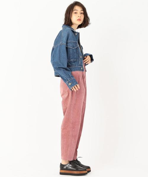 Another Edition（アナザーエディション）の「ショートブルゾン（デニムジャケット・レディース・ベージュ/コバルトブルー・MEDIUM/SMALL）」の6枚目の写真