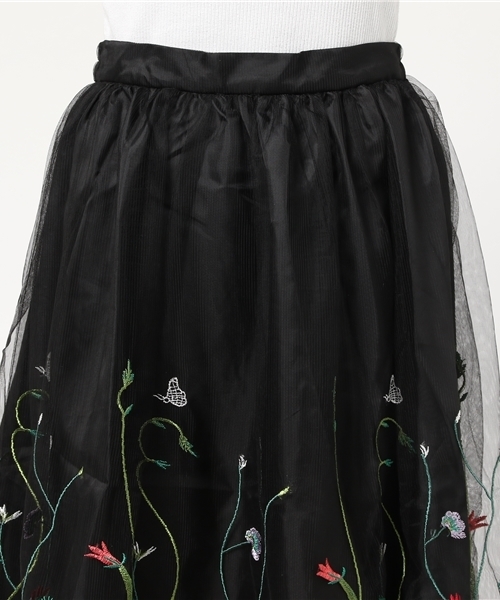 WEGO(ウィゴー)の「WEGO/刺繍チュールロングスカート(スカート・レディース・ブラック/ホワイト・FREE)」の11枚目の写真