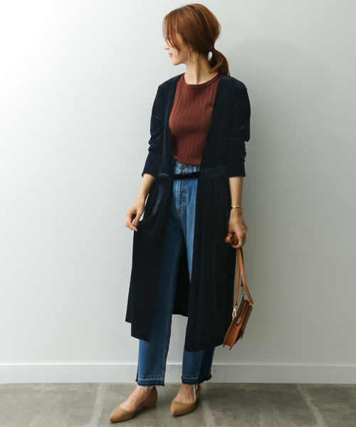 URBAN RESEARCH DOORS（アーバンリサーチドアーズ）の「【店舗振り分け】ベロアガウン∴（カーディガン/ボレロ・レディース・ボルドー/ネイビー・ONE）」の22枚目の写真