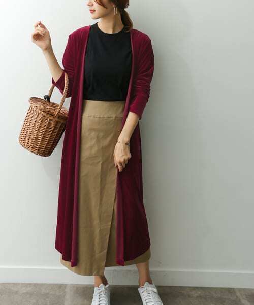 URBAN RESEARCH DOORS（アーバンリサーチドアーズ）の「【店舗振り分け】ベロアガウン∴（カーディガン/ボレロ・レディース・ボルドー/ネイビー・ONE）」の6枚目の写真