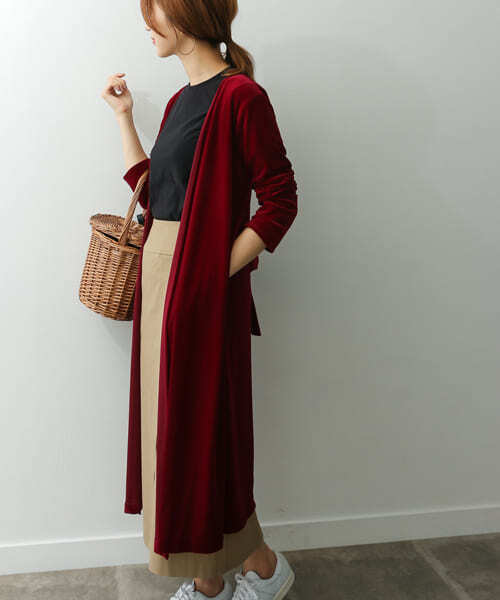 URBAN RESEARCH DOORS（アーバンリサーチドアーズ）の「【店舗振り分け】ベロアガウン∴（カーディガン/ボレロ・レディース・ボルドー/ネイビー・ONE）」の7枚目の写真