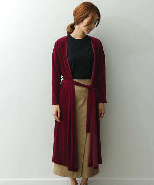 URBAN RESEARCH DOORS（アーバンリサーチドアーズ）の「【店舗振り分け】ベロアガウン∴（カーディガン/ボレロ・レディース・ボルドー/ネイビー・ONE）」の9枚目の写真