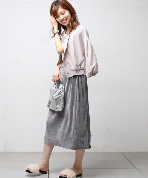 natural couture（ナチュラルクチュール）の「ボリューム袖シャツブルゾン（ブルゾン・レディース・ブラック/グレイッシュベージュ/カーキ・FREE）」の6枚目の写真