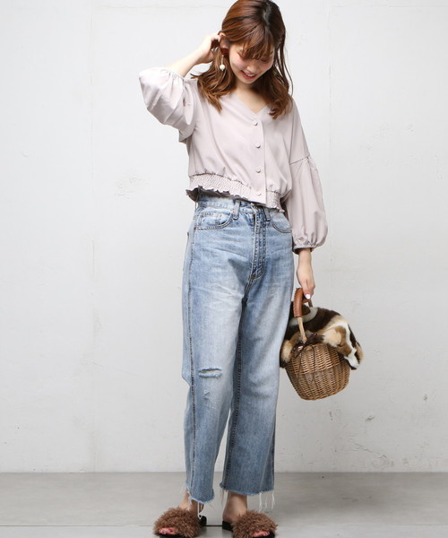 natural couture（ナチュラルクチュール）の「ボリューム袖シャツブルゾン（ブルゾン・レディース・ブラック/グレイッシュベージュ/カーキ・FREE）」の13枚目の写真