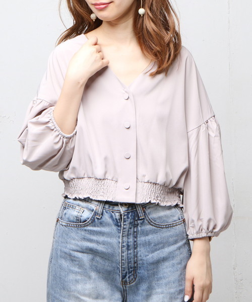 natural couture（ナチュラルクチュール）の「ボリューム袖シャツブルゾン（ブルゾン・レディース・ブラック/グレイッシュベージュ/カーキ・FREE）」の16枚目の写真