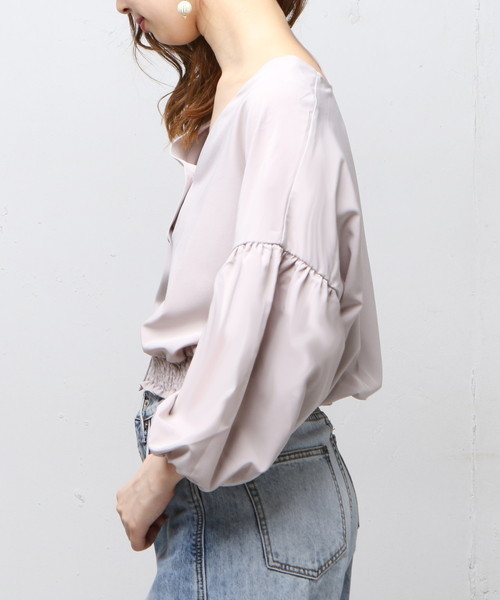 natural couture（ナチュラルクチュール）の「ボリューム袖シャツブルゾン（ブルゾン・レディース・ブラック/グレイッシュベージュ/カーキ・FREE）」の17枚目の写真