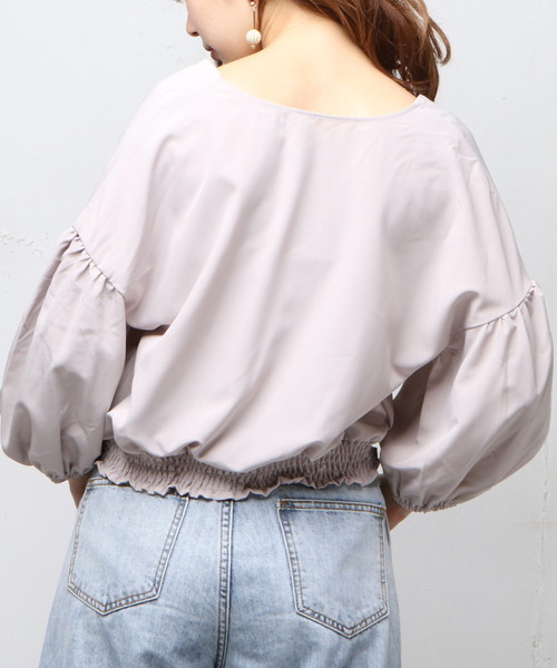 natural couture（ナチュラルクチュール）の「ボリューム袖シャツブルゾン（ブルゾン・レディース・ブラック/グレイッシュベージュ/カーキ・FREE）」の8枚目の写真