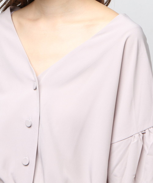 natural couture（ナチュラルクチュール）の「ボリューム袖シャツブルゾン（ブルゾン・レディース・ブラック/グレイッシュベージュ/カーキ・FREE）」の9枚目の写真