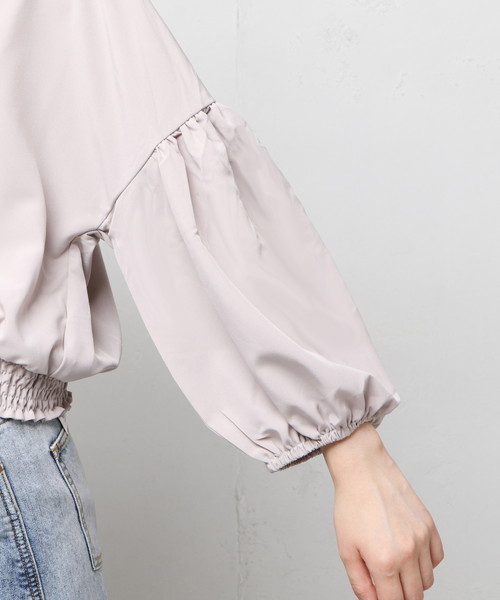 natural couture（ナチュラルクチュール）の「ボリューム袖シャツブルゾン（ブルゾン・レディース・ブラック/グレイッシュベージュ/カーキ・FREE）」の10枚目の写真