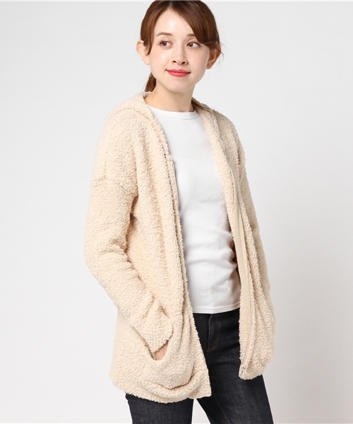 GeeRA(ジーラ)の「ふわもこモールニットパーカー(パーカー・レディース・オフホワイト/グレー系その他/ベージュ系その他/ブラック・SMALL/MEDIUM/LARGE/X-LARGE)」の13枚目の写真