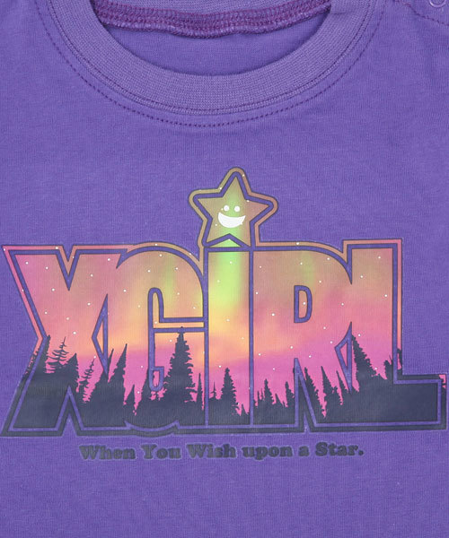 X-girl Stages（エックスガールステージス）の「L/S TEE “AURORA LOGO” (12M～3T)（Tシャツ/カットソー・キッズ・ホワイト/パープル/ピンク・12M/2T/3T）」の4枚目の写真