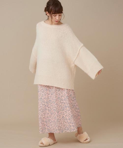 Another Edition(アナザーエディション)の「デシンプリントスカート(スカート・レディース・ベージュ/ネイビー/ピンク・FREE)」の15枚目の写真